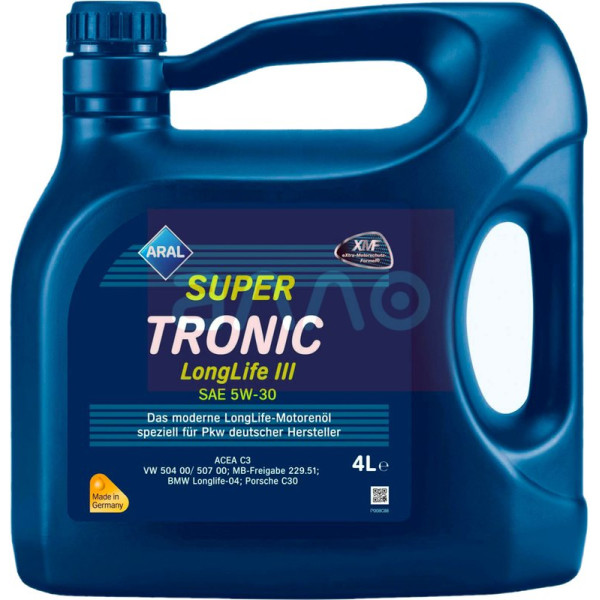 

Aral SuperTronic Longlife III SAE 5W-30 (VW 504 00/507 00) Моторное масло, 4 л