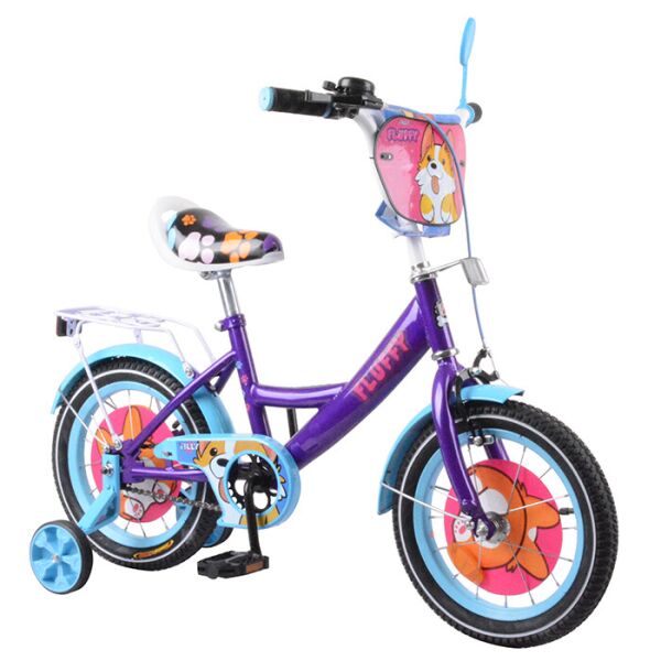 Акція на Детский велосипед TILLY Fluffy 14 (T-214213) фиолетовый с голубым від Allo UA