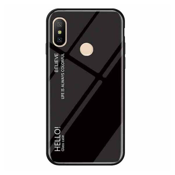 

TPU+Glass чехол Gradient HELLO для Xiaomi Mi 6X / Mi A2 Черный
