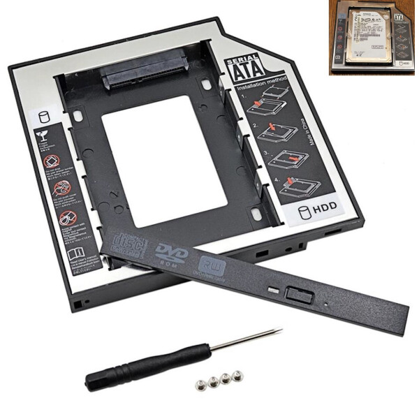 

Карман адаптер переходник для подключения SSD 2,5'' 9,5 мм вместо CD-DVD ROM (43545390)