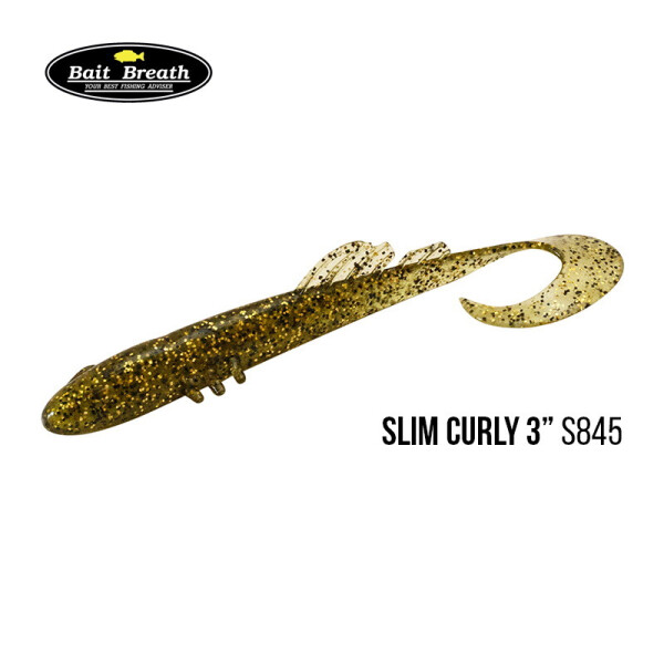 

Приманка Bait Breath BeTanCo Slim Curly 3" (8шт) (S845 Gold melon)