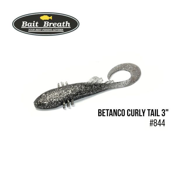 

Приманка Bait Breath BeTanCo Curly Tail 3" (6 шт.) (S844 KATAKUCHI (smoke Silver))