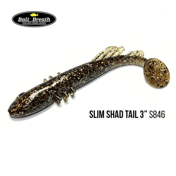 

Приманка Bait Breath BeTanCo Shad Tail Slim 3" (8 шт.) (S846 Greenpumpkin／Silver)