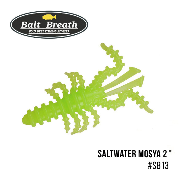 

Приманка Bait Breath Saltwater Mosya 2" (10 шт.) (S813 Glow lime cheart)