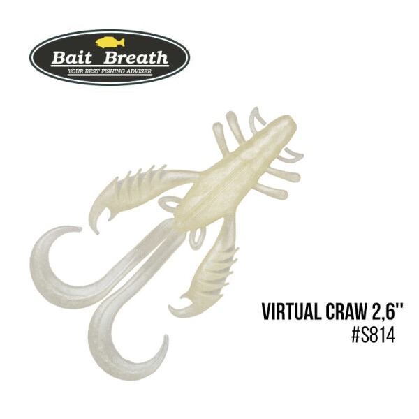 

Приманка Bait Breath Virtual Craw 2,6'' (9шт.) (S814 Glow pearl)