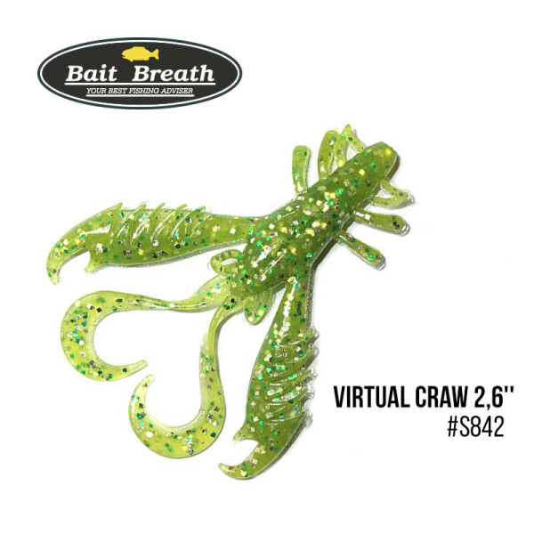 

Приманка Bait Breath Virtual Craw 2,6'' (9шт.) (S842 Cheart Shilver)