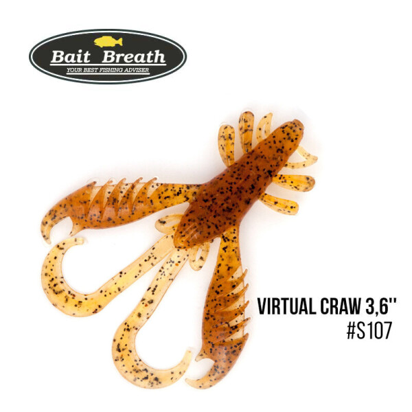 

Приманка Bait Breath Virtual Craw 3,6'' (8шт.) (S107 Pumpkin／seed)
