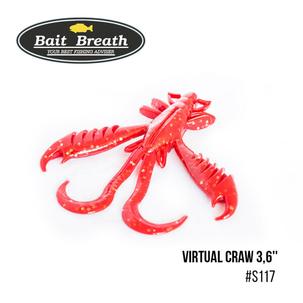 

Приманка Bait Breath Virtual Craw 3,6'' (8шт.) (S117 Red／Gold)