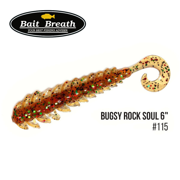 

Приманка Bait Breath BUGSY 6" Rock Soul (6шт.) (S115 Pumpkin/Green・Red・Seed)