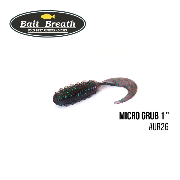 

Приманка Bait Breath Micro Grub 1" (15шт.) (Ur26 Junebug/green*seed)