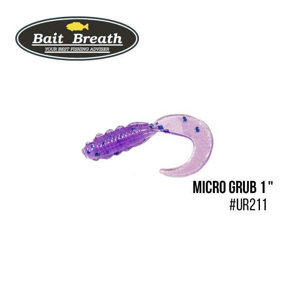 

Приманка Bait Breath Micro Grub 1" (15шт.) (Ur211 Electric Blue Shad)