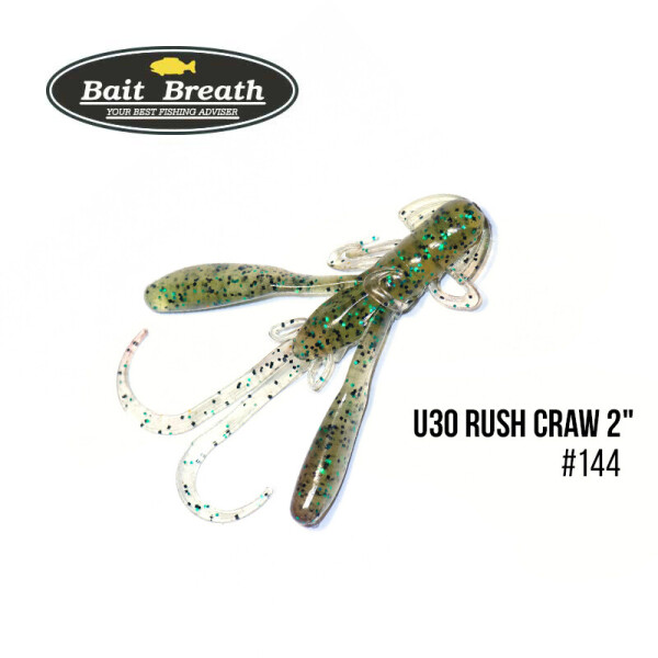 

Приманка Bait Breath U30 Rush Craw 2" (8шт.) (144 WM/black green F)