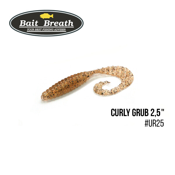 

Приманка Bait Breath Curly Grub 2,5" (12шт) (Ur25 clear/gold/orange/seed)