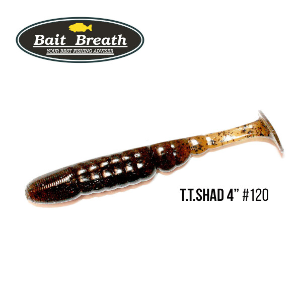

Приманка Bait Breath T.T.Shad 4" (6 шт) (120 BYS Green Pumpkin/Seed )