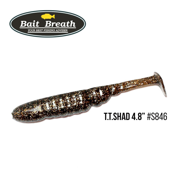 

Приманка Bait Breath T.T.Shad 4,8" (5 шт) (S846 Green pumpkin/Silver)