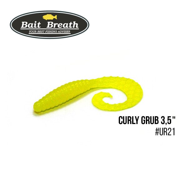 

Приманка Bait Breath Curly Grub 3,5" (10шт) (Ur21 yellow)