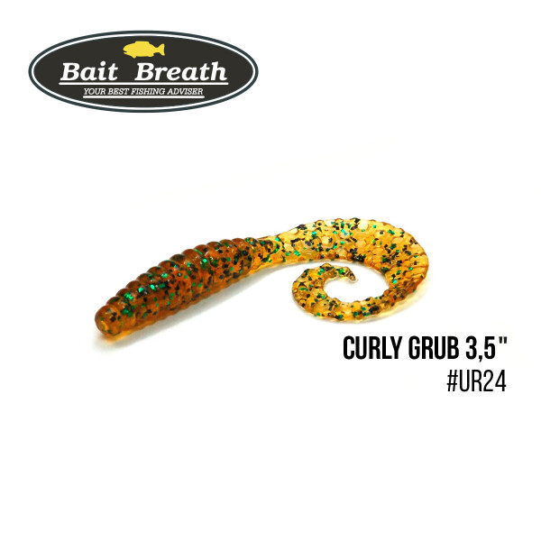 

Приманка Bait Breath Curly Grub 3,5" (10шт) (Ur24 Pumpkin/green*seed)