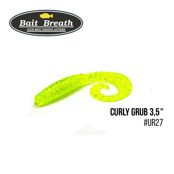

Приманка Bait Breath Curly Grub 3,5" (10шт) (Ur27 Chartreuse/silver)