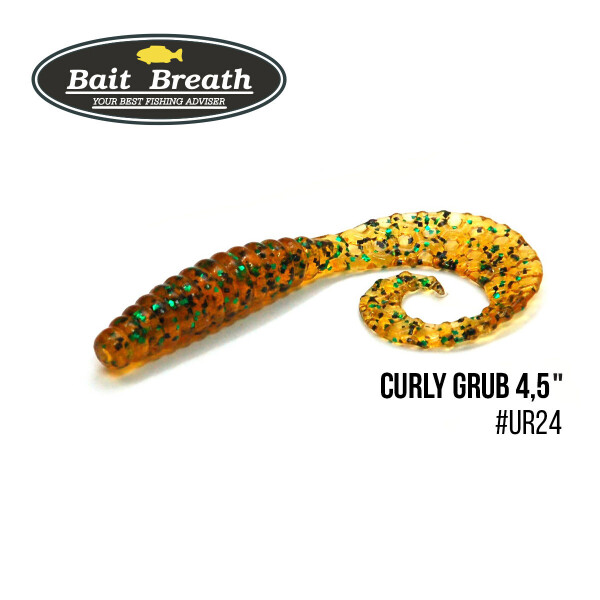 

Приманка Bait Breath Curly Grub 4,5" (8шт) (Ur24 Pumpkin/green*seed)