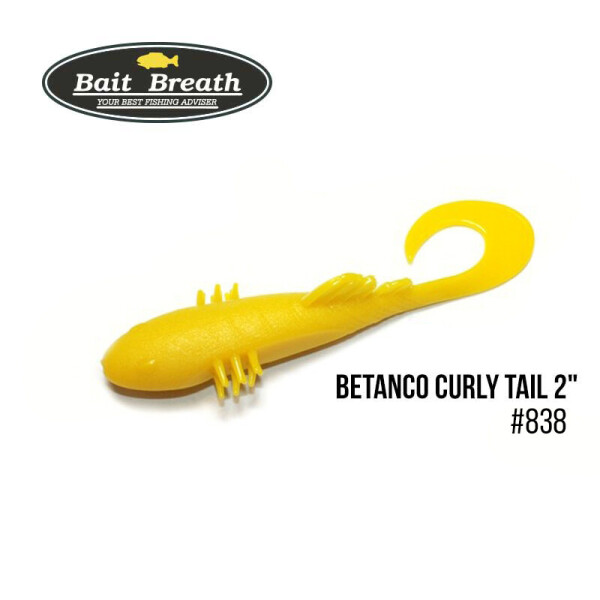 

Приманка Bait Breath BeTanCo Curly Tail 2" (8шт.) (S838 Banana Yellow)