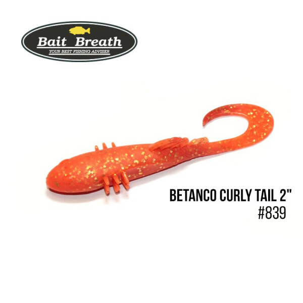 

Приманка Bait Breath BeTanCo Curly Tail 2" (8шт.) (S839 Orange/Gold)