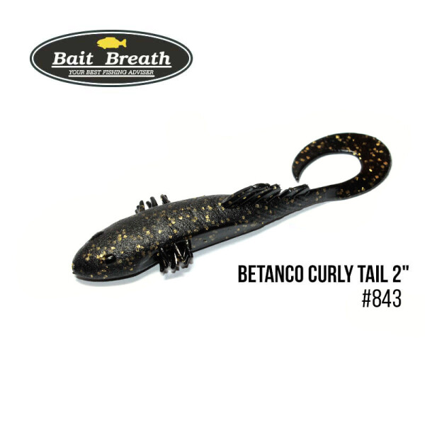 

Приманка Bait Breath BeTanCo Curly Tail 2" (8шт.) (S843 Black／Gold)