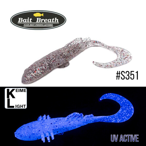 

Приманка Bait Breath BeTanCo Curly Tail 2" (8шт.) (S351 UV Ｈologram Clear／Red)