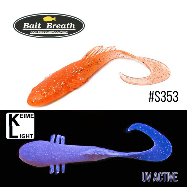 

Приманка Bait Breath BeTanCo Curly Tail 2" (8шт.) (S353 UV Ｈologram Smoke／Blue)