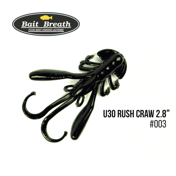 

Приманка Bait Breath U30 Rush Craw 2.8" (7шт.) (003 Solid Black)