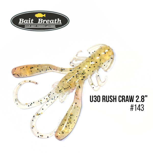 

Приманка Bait Breath U30 Rush Craw 2.8" (7шт.) (143 Clear/black gold F)