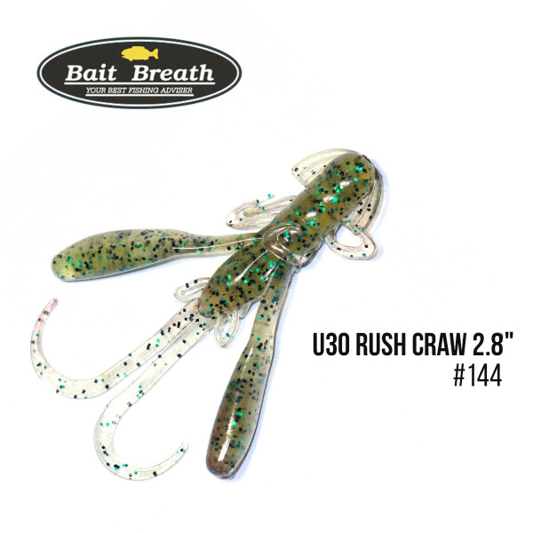 

Приманка Bait Breath U30 Rush Craw 2.8" (7шт.) (144 WM/black green F)