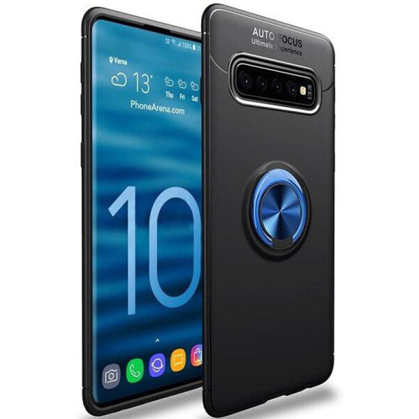 

TPU чехол Deen ColorRing под магнитный держатель (opp) для Samsung Galaxy S10+ (Черный / Синий) (908476)