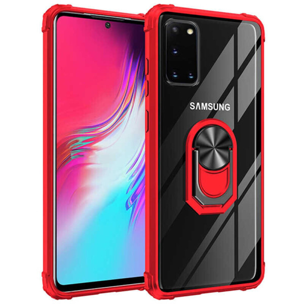 

TPU+PC чехол Deen TransparentRing for Magnet для Samsung Galaxy A31 (Красный) (908487)