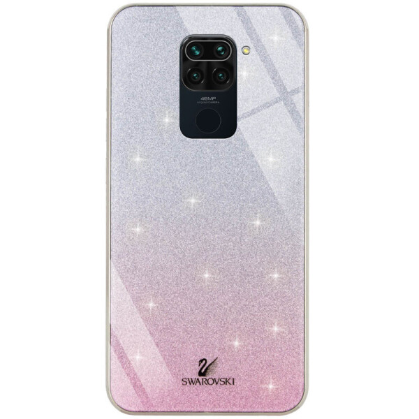 

TPU+Glass чехол Swarovski для Xiaomi Redmi Note 9 (Розовый) (908112)