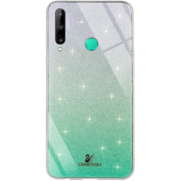 

TPU+Glass чехол Swarovski для Huawei P40 Lite E (Бирюзовый) (908129)
