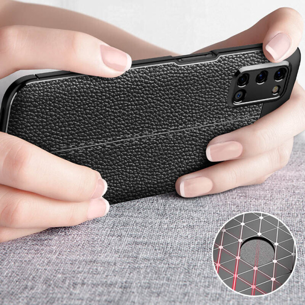 

TPU чехол фактурный (с имитацией кожи) для Oppo A52 (Черный) (906702)