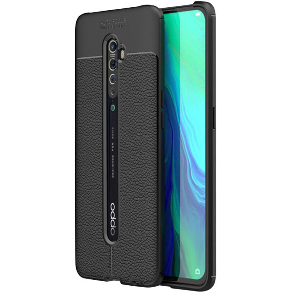 

TPU чехол фактурный (с имитацией кожи) для Oppo Reno 2z (Черный) (906723)