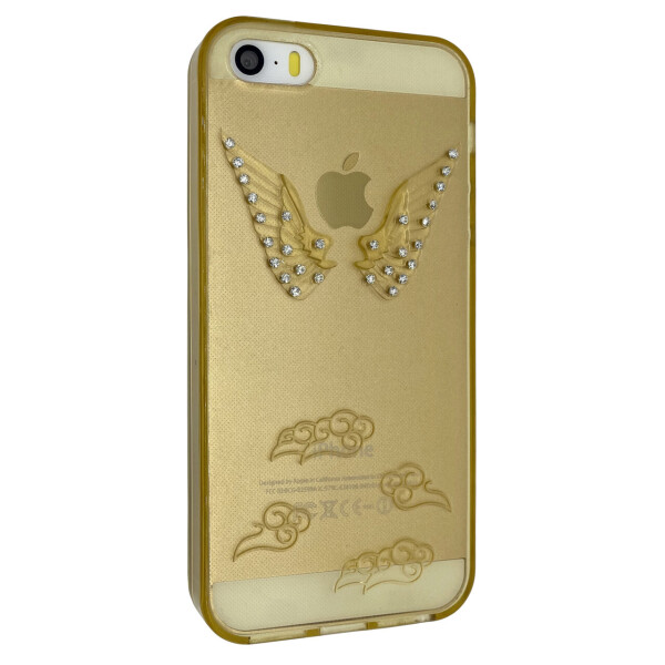 

Чехол-накладка DK-Case силикон Крылья с камнями для Apple iPhone 5/5S (gold)
