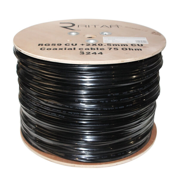 

Кабель коаксиальный с питанием RITAR B305-RG690CCA+2x0.5mm Черный