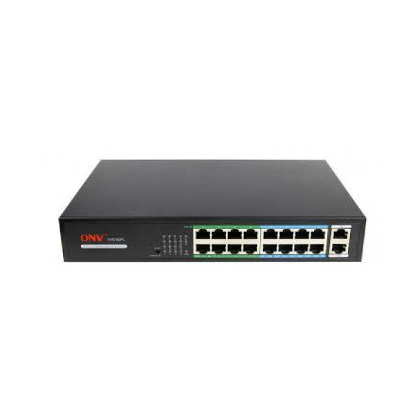 

16ти портовый PoE комутатор ONV-H1016PL 16 портов РоЕ 100 Мбіт + 2 Uplink 1000 Мбіт