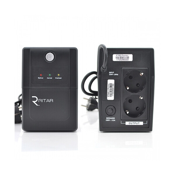 

ИБП Ritar RTP850 (510W) Proxima-L, LED, AVR, 2st, 2xSCHUKO socket, 1x12V9Ah, plastik Case ( 310 x 90 x 140 ) Q4