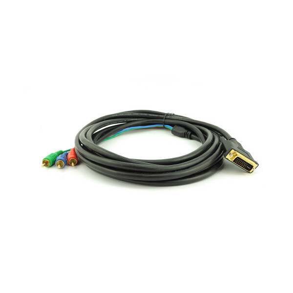 

Кабель DVI (папа)-3RCA (папа), 1.5m , 2феррит, Black, пакет