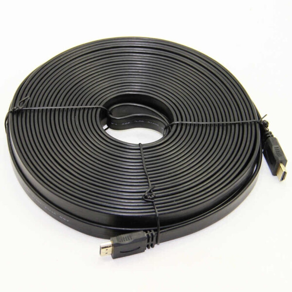 

Кабель HDMI-HDMI 15m, v1.4, плоский Black, BOX, Q25