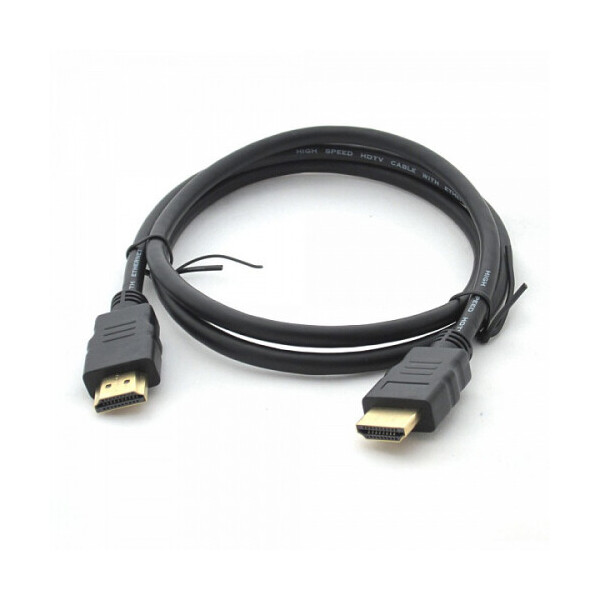 

Кабель HDMI-HDMI HIGH SPEED 0.8m, v1.4, OD-7.5mm, круглый Black, коннектор Black, (Пакет) Q500
