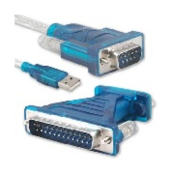 

Кабель USB to RS-232 с переходником RS-232 (9 pin) (25Pin), Blister