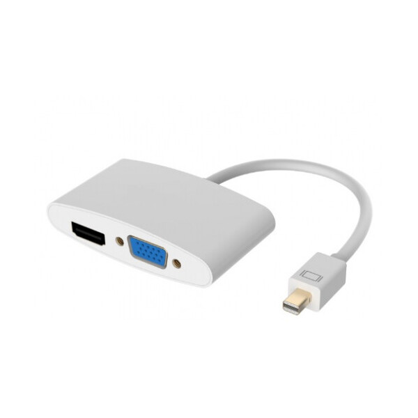 

Конвертер mini Display Port (папа) на HDMI/VGA(мама) 30cm, Silver, 4K/2K, Пакет