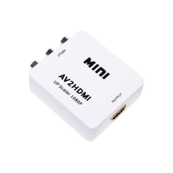 

Конвертер Mini, AV to HDMI, ВХОД 3RCA(мама) на ВЫХОД HDMI(мама), 720P/1080P, White, BOX