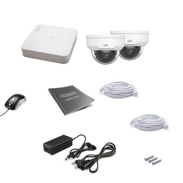 

Комплект IP видеонаблюдения Uniview 2DOME 2MEGA