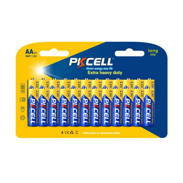 

Батарейка солевая PKCELL 1.5V AA/R6, 24 штуки в блистере цена за блистер, Q12