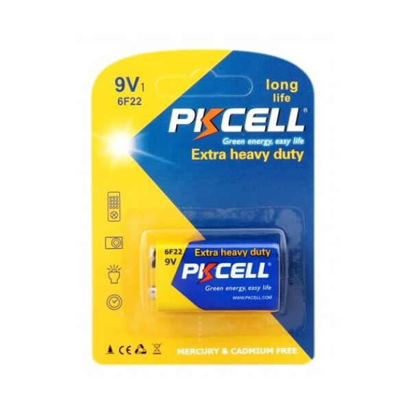 

Батарейка солевая PKCELL 9V/6LR61, крона, 1 штука в блистере цена за блистер, Q10